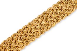 A HIGH CARAT BRAIDED GOLD BRACELET