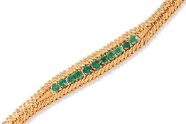 A TSAVORITE GARNET ARTICULATED BRACELET