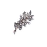 A VICTORIAN 'EN TREMBLANT' DIAMOND FLORAL SPRAY BROOCH