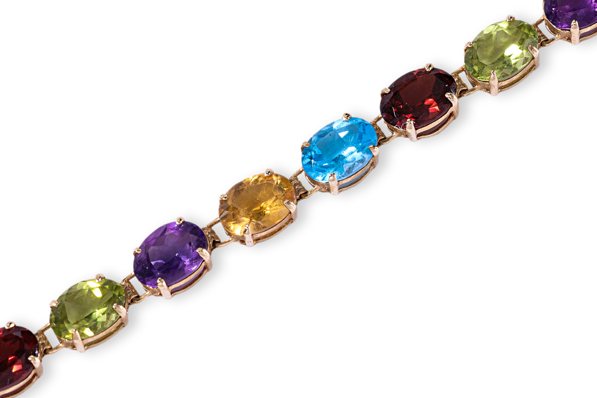 A MULTI-GEM SET GOLD BRACELET