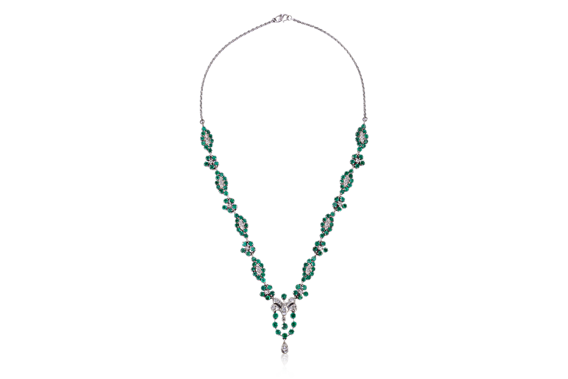 AN EMERALD AND DIAMOND NECKLACE - Image 3 of 5