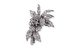 A LARGE VICTORIAN 'EN TREMBLANT' FLORAL SPRAY BROOCH