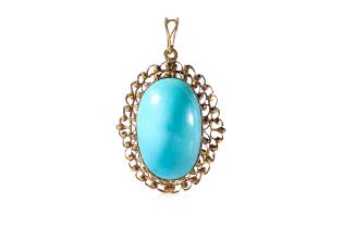 A LARGE TURQUOISE PENDANT