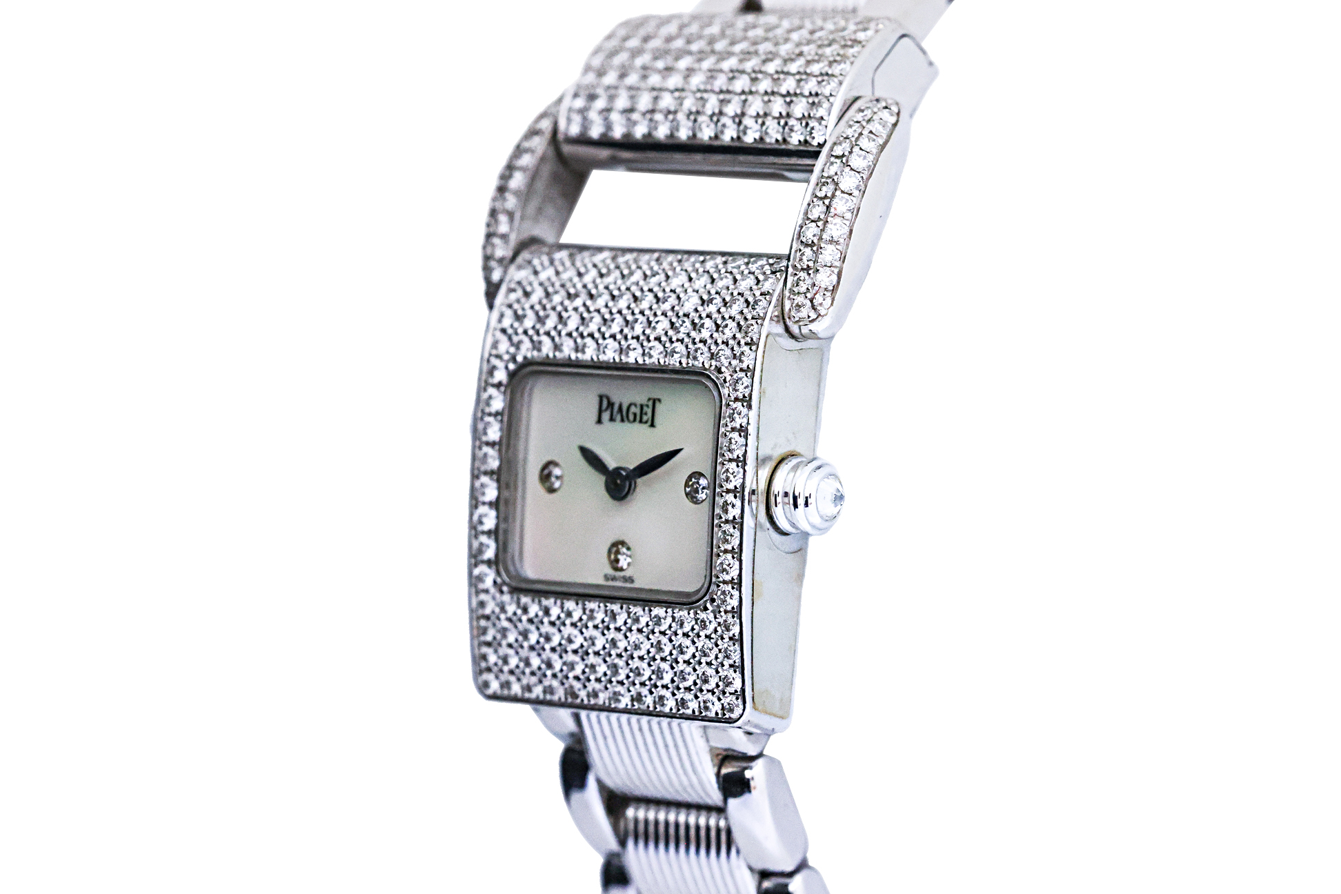 A PIAGET LADIES WHITE GOLD AND DIAMOND BRACELET WATCH - Image 2 of 5