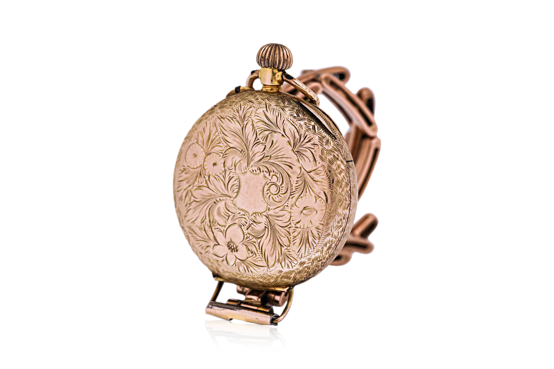 A LADIES GOLD POCKET WATCH ON A BRACELET STRAP - Image 4 of 4