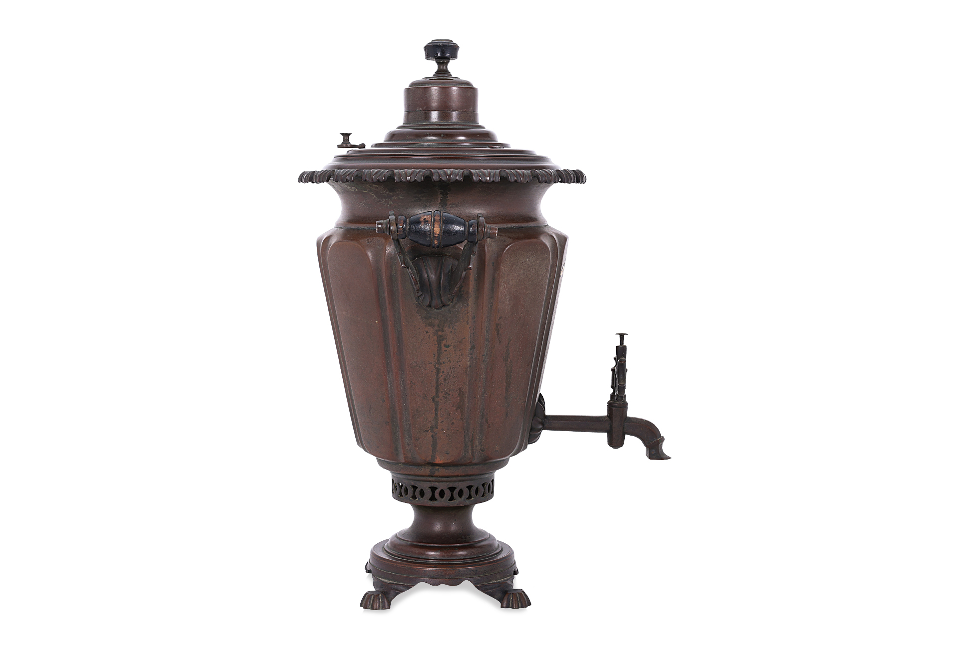 A RUSSIAN COPPER AND BRASS SAMOVAR - Image 3 of 3