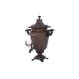 A RUSSIAN COPPER AND BRASS SAMOVAR