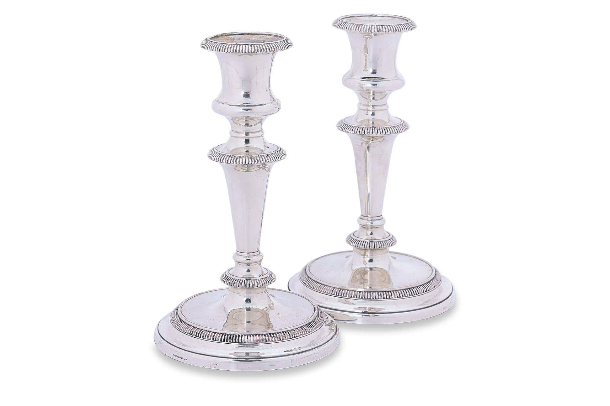 TWO PAIRS OF SILVER AND SILVER PLATED CANDLESTICKS - Image 2 of 3