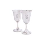 TWO SIMILAR AMERICAN STERLING SILVER GOBLETS