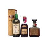 THREE VINTAGE BOTTLES OF WHISKY AND COGNAC