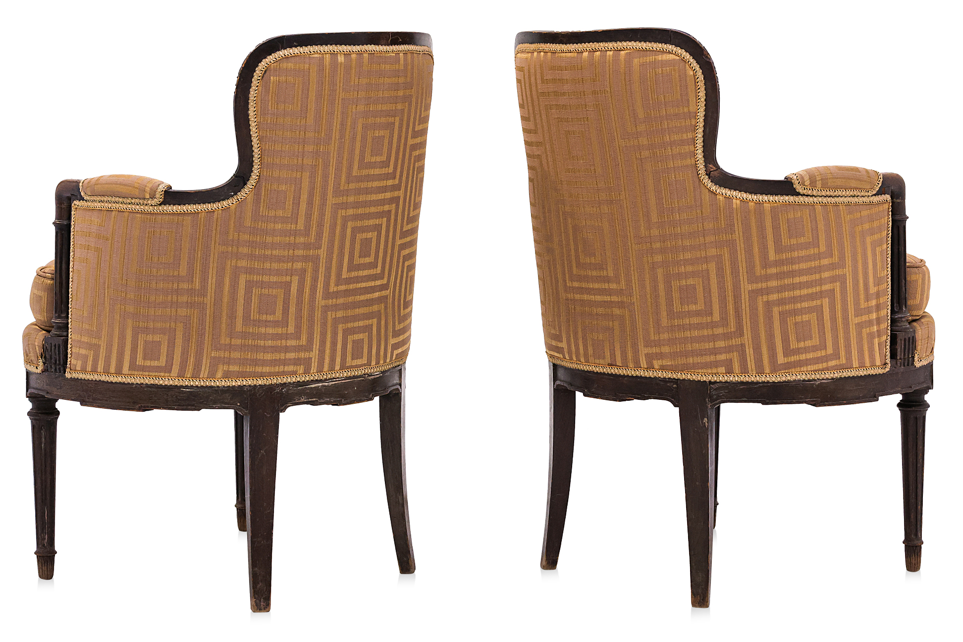 A PAIR OF FRENCH BERGERE TUB CHAIRS - Image 4 of 4