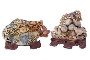 TWO SOAPSTONE CARVINGS