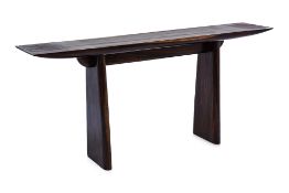 A MODERN ASIAN HARDWOOD CONSOLE TABLE