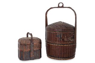 TWO CANE TIFFIN BASKETS