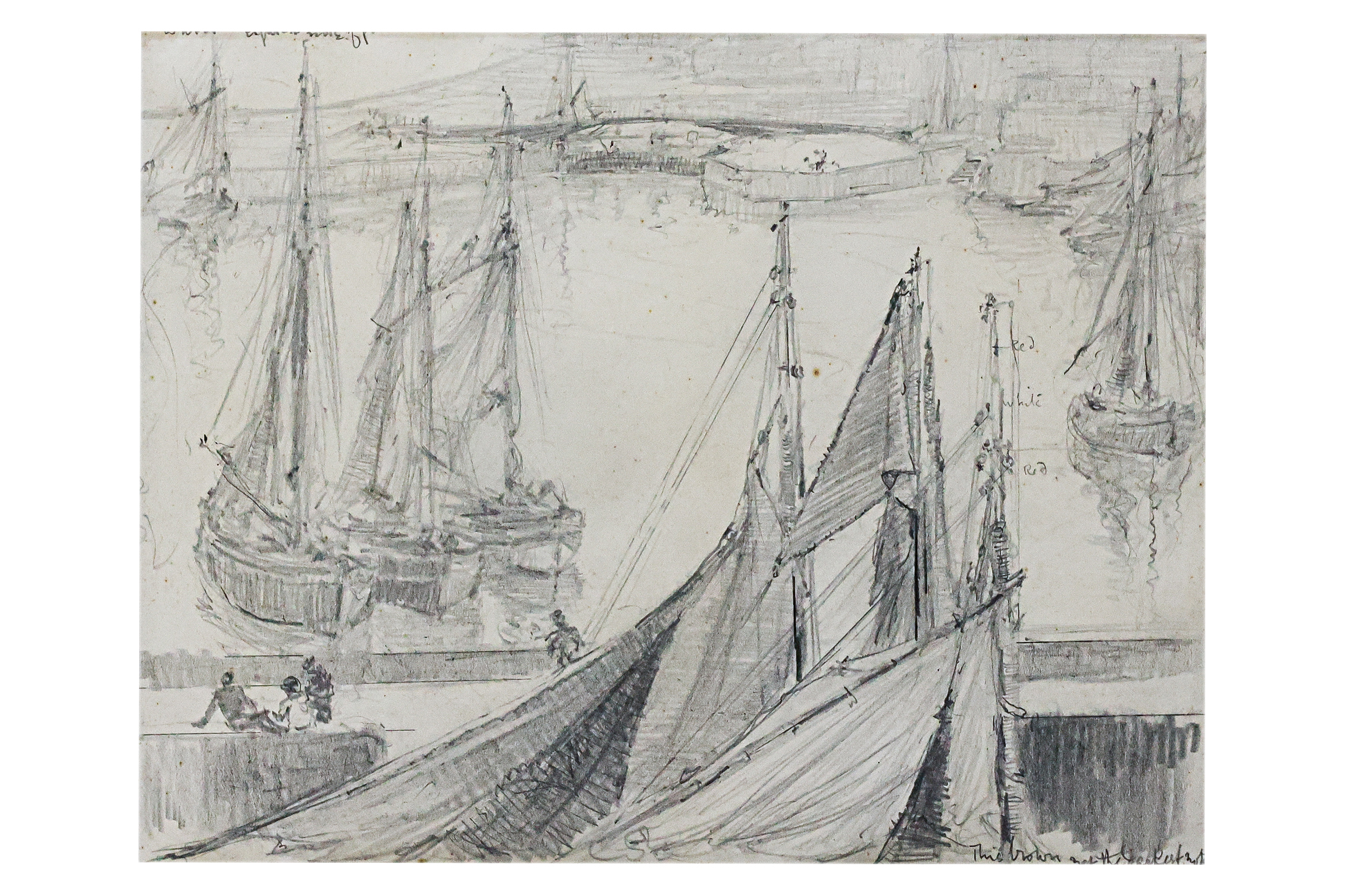 BRITISH SCHOOL (XIX/XX) - MARITIME PREPARATORY SKETCH