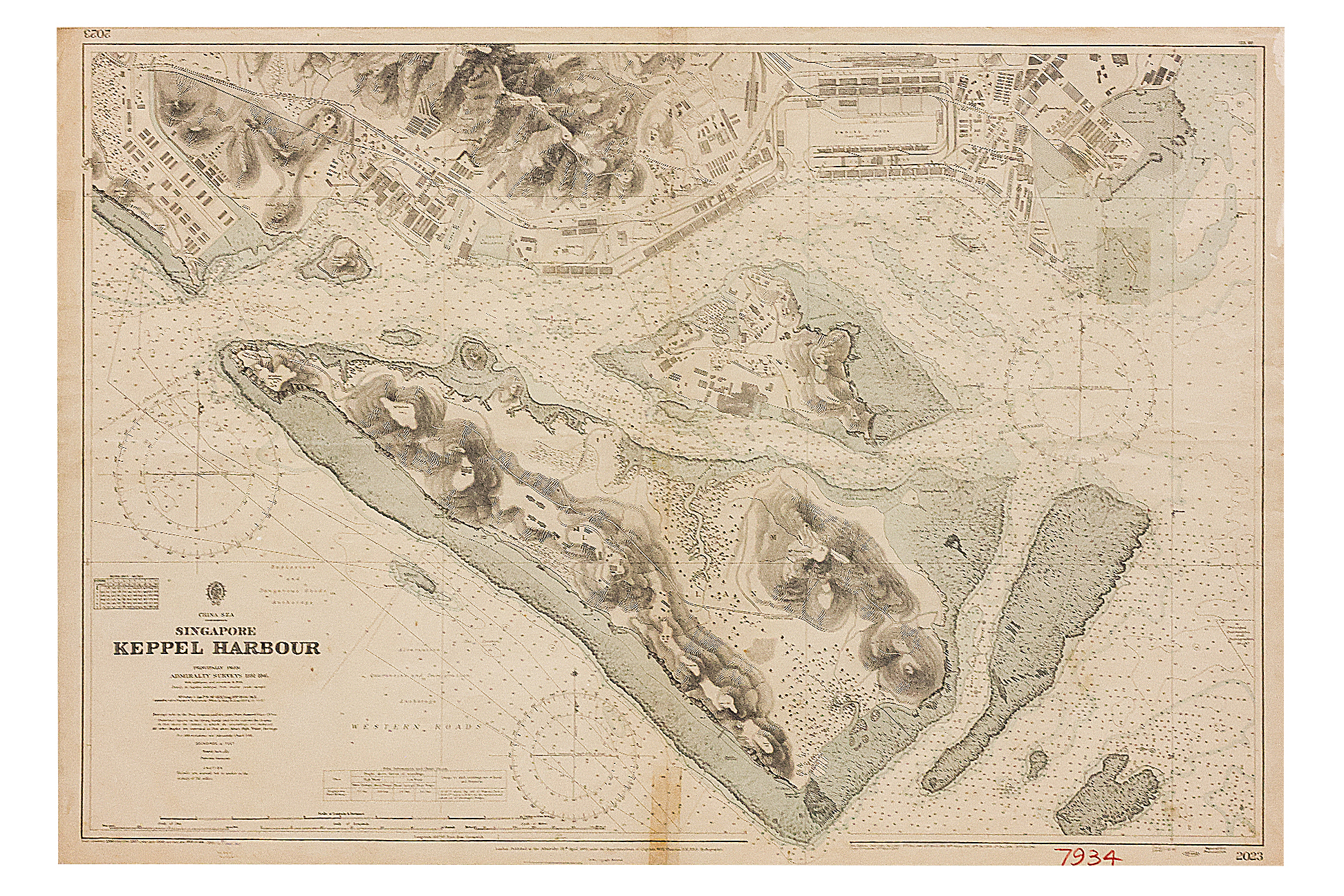 ADMIRALTY CHART OF KEPPEL HARBOUR, SINGAPORE