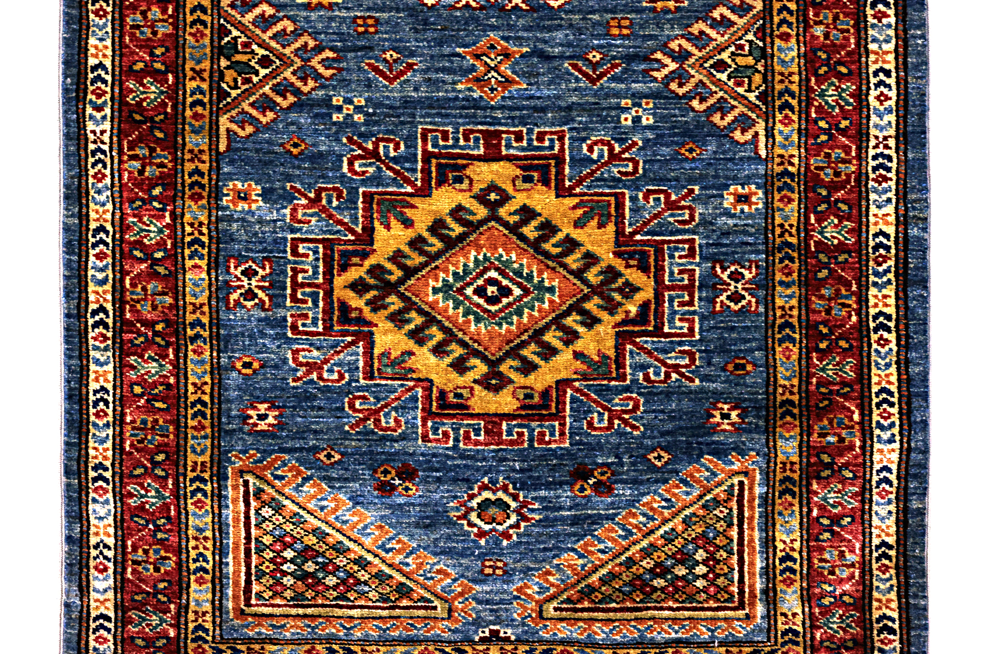 A CAUCASIAN STYLE WOOL RUNNER - Image 2 of 3