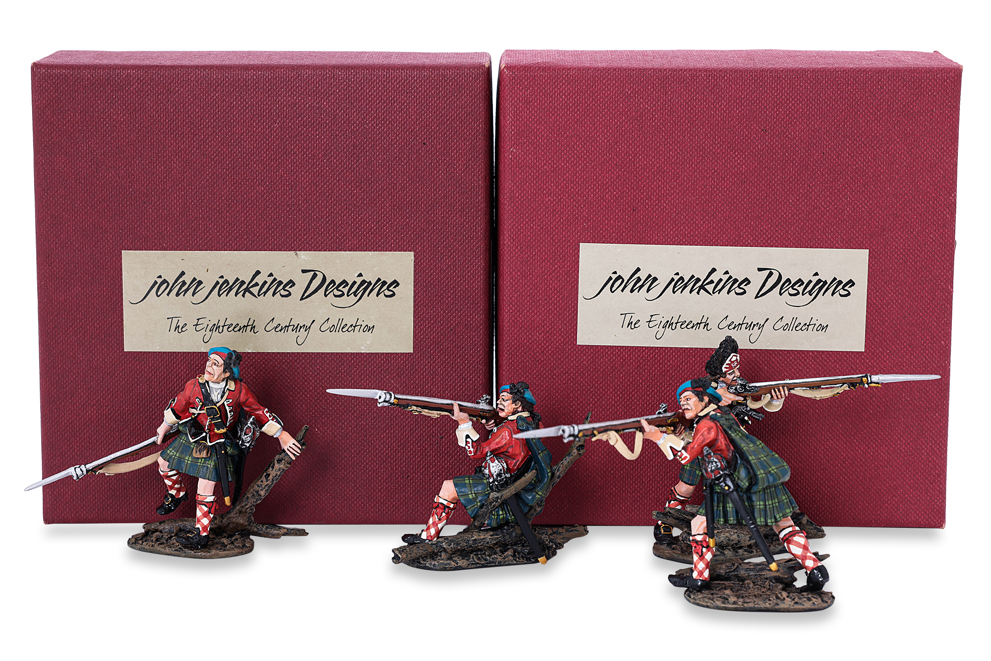 A GROUP OF 8 JOHN JENKINS DESIGNS TICONDEROGA MODEL SOLDIERS