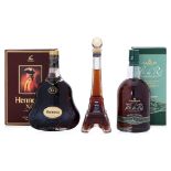 THREE BOTTLES OF ASSORTED COGNAC