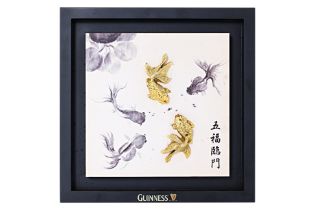 A GUINNESS PROMOTIONAL GOLDFISH PLAQUE