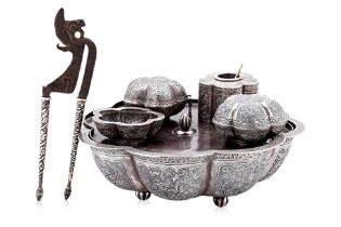 A SILVER SIREH SET