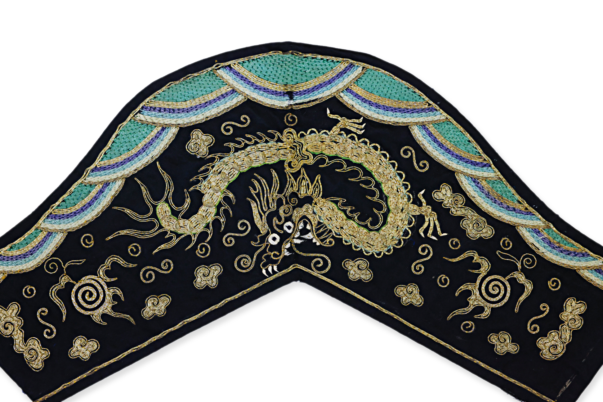 A PAIR OF SILK EMBROIDERED COLLARS AND ONE PANEL - Image 2 of 2