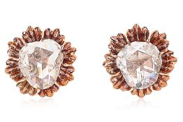 A PAIR OF DIAMOND INTAN STUD EARRINGS