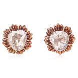 A PAIR OF DIAMOND INTAN STUD EARRINGS