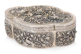 A PIERCED QUATREFOIL SILVER BOX