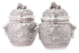 A PAIR OF SILVER KAMCHENGS