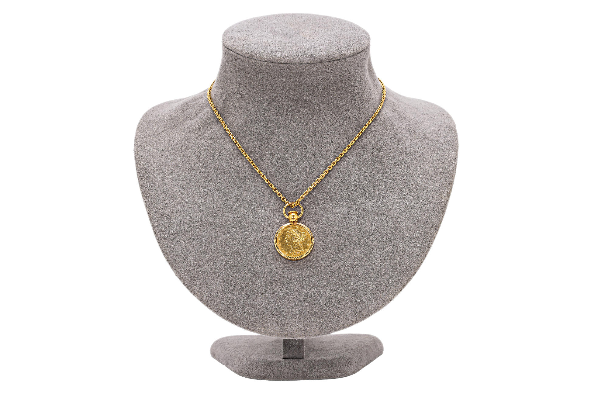 A UNITED STATES GOLD COIN PENDANT ON CHAIN - Image 3 of 7