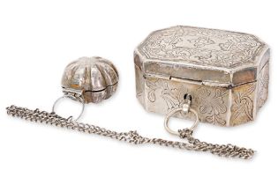 A SILVER SIREH BOX AND LIME BOX