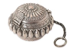 A SILVER BETEL BOX ON CHAIN