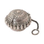 A SILVER BETEL BOX ON CHAIN