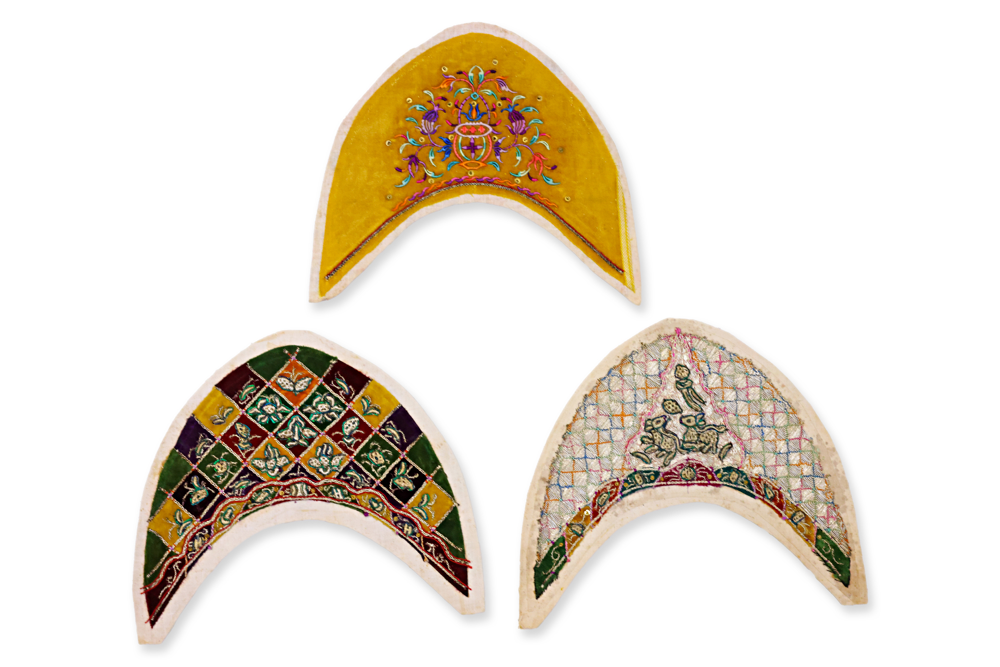 THREE PAIRS OF EMBROIDERED SLIPPER PANELS - Image 2 of 2