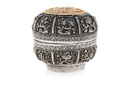 A SILVER AND GOLD SIREH BOX
