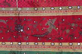 TWO EMBROIDERED SILK HANGINGS
