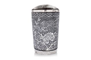 A SILVER CHOPSTICK HOLDER WALL POCKET