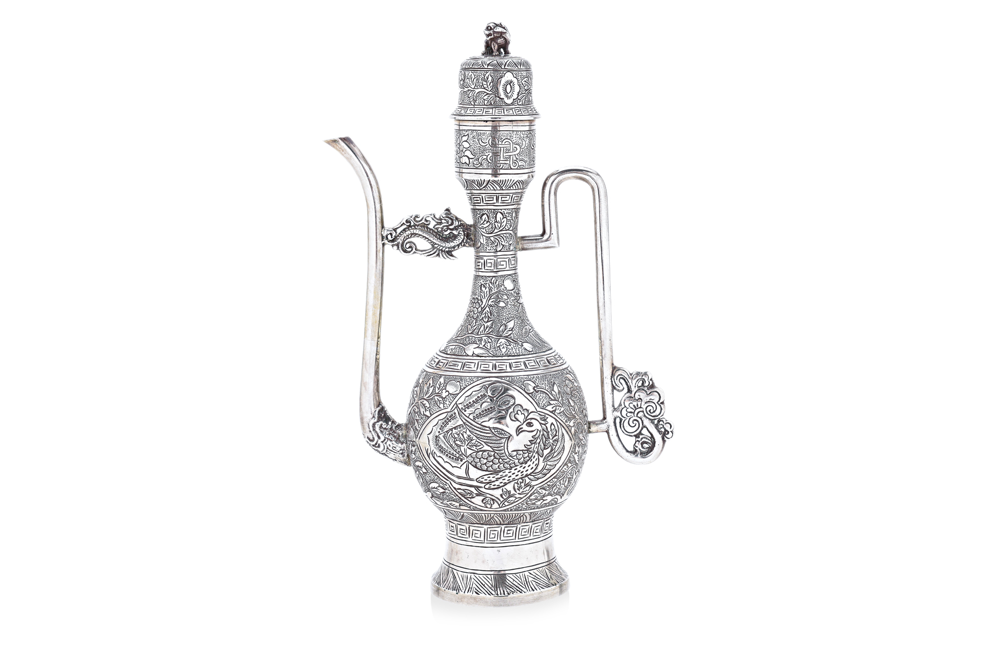 A SILVER WINE EWER