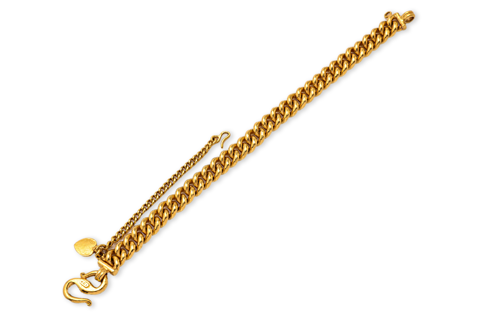 A HIGH KARAT GOLD CURB LINK BRACELET