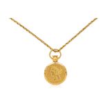 A UNITED STATES GOLD COIN PENDANT ON CHAIN