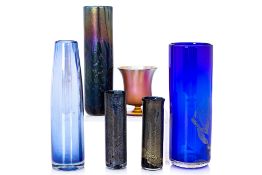 A GROUP OF SIX STUDIO GLASS BY VARIOUS MAKERS