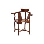 A ROSEWOOD CORNER CHAIR