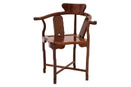 A ROSEWOOD CORNER CHAIR