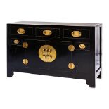 A MODERN CHINESE LACQUERED SIDEBOARD
