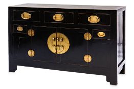 A MODERN CHINESE LACQUERED SIDEBOARD