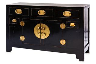 A MODERN CHINESE LACQUERED SIDEBOARD