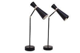 A PAIR OF MID CENTURY STYLE TABLE LAMPS