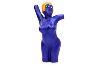 A BLUE WOMAN SCULPTURE