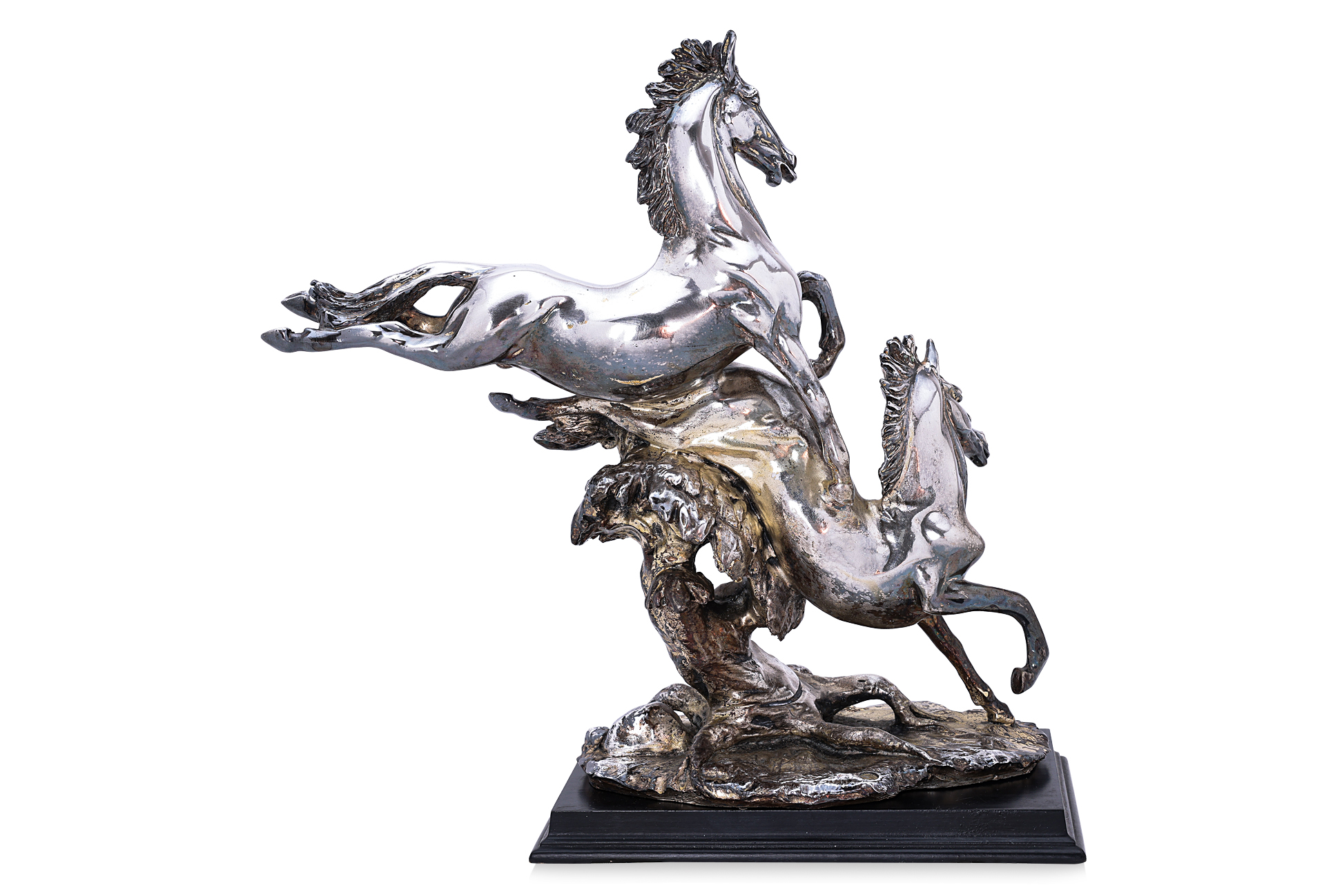 AN ITALIAN SILVER FIGURE OF HORSES BY A. BELCARI - Image 2 of 3